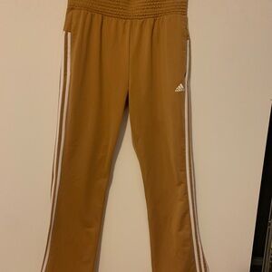 Adidas Kids Brown Joggers with White Stripes